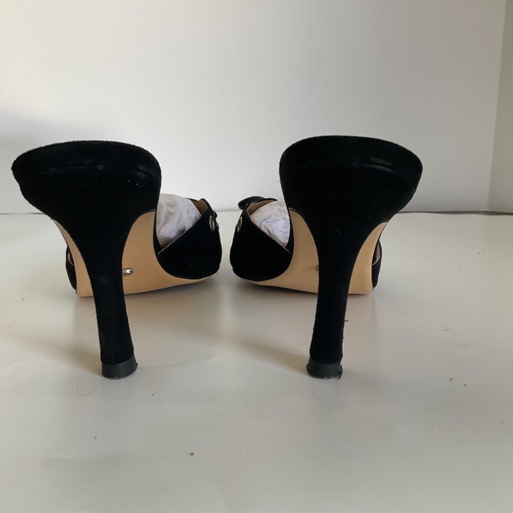 Tony Bianco Revolve Mule Heels Stiletto Shae Pointed Toe Dressy Bow Chic Size 7 - Picture 15 of 15